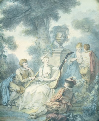 The Guitar Player by Jacques Philippe Caresme